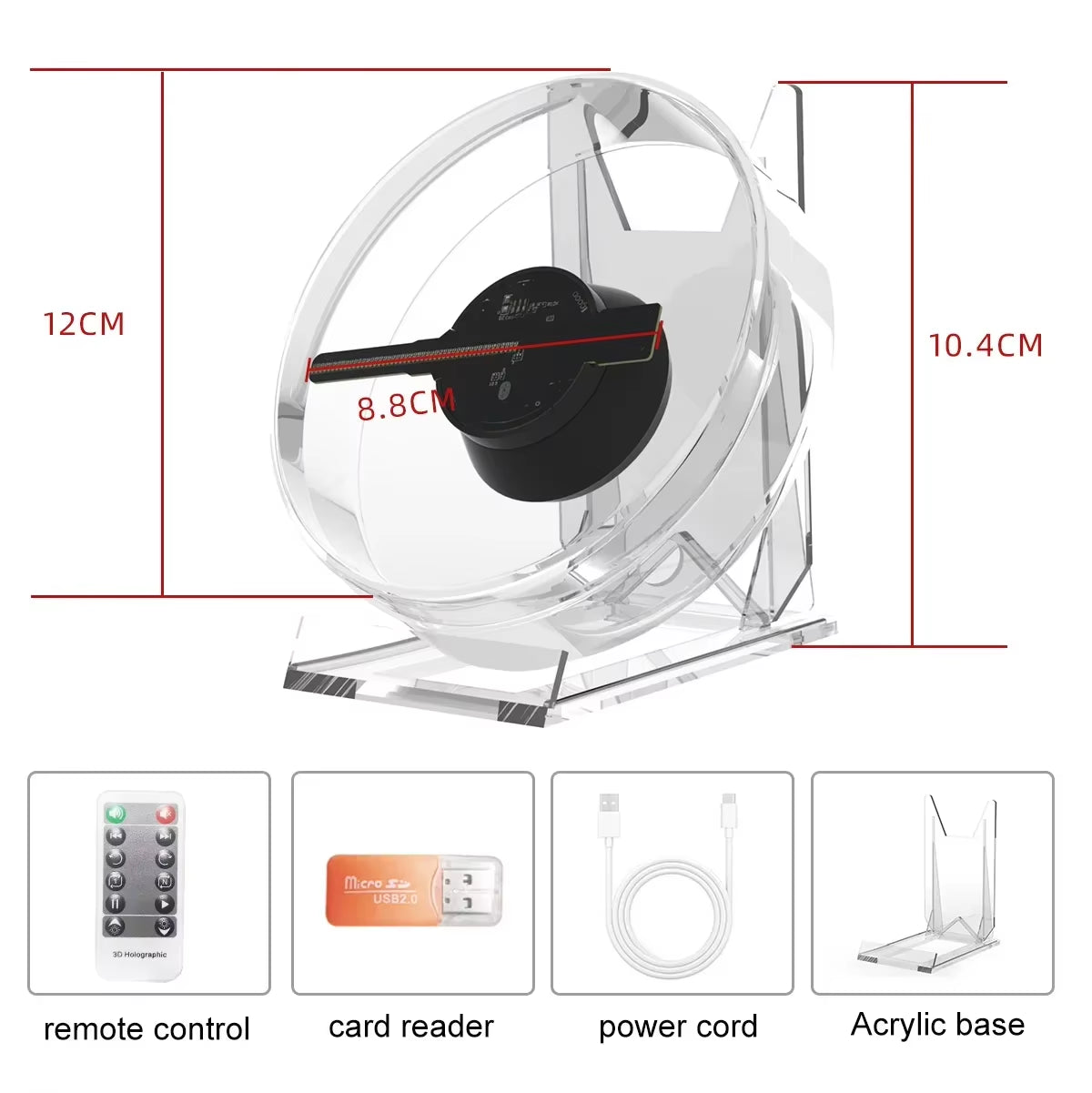 42-100CM 3D Fan Hologram Projector Wifi Display Advertising Logo Light Led Sign Holographic Lamp Three-Dimensional Projectors