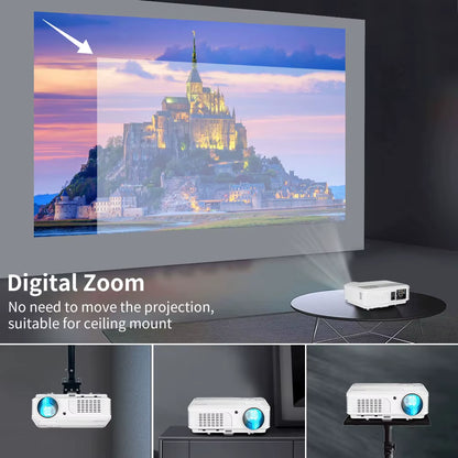 4K 10000 Lumens Android Beamer Projector Outdoors Full HD 1080P 8K Video Dolby Audio Home Theater Wifi Portable Proyector