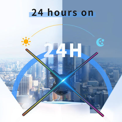 60Cm 3D Holographic Projector Fan 720 LED Hologram Projector Player Lamp Wifi Control Sign Display Advertising Machine