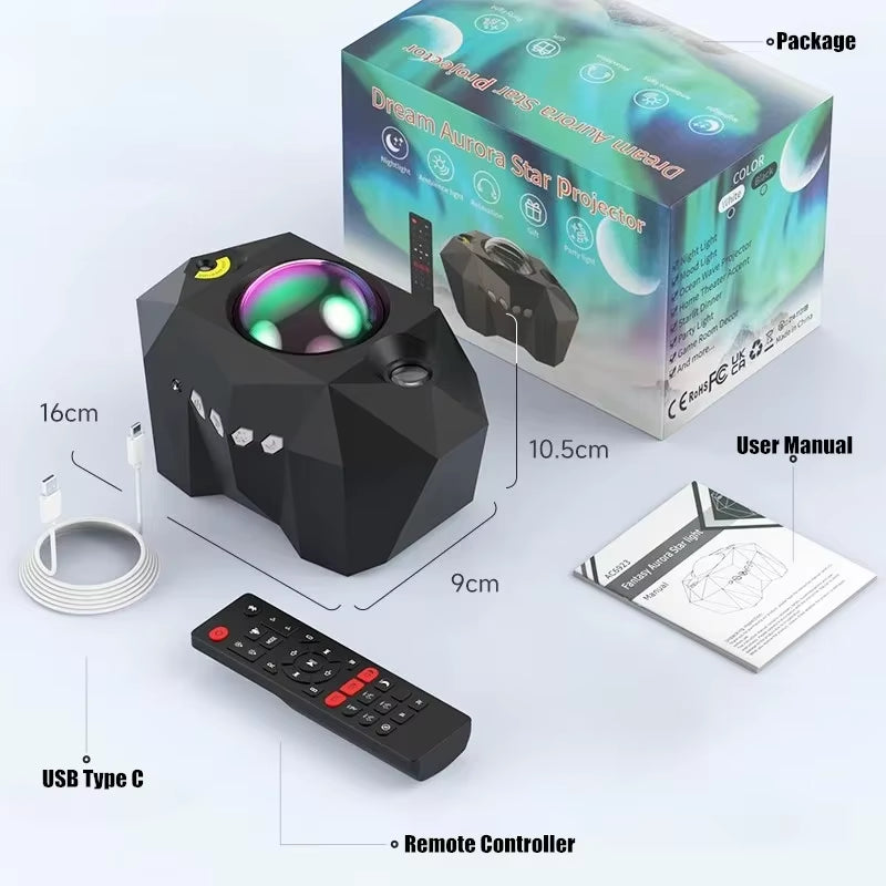 NEW Aurora Projectors Galaxy Star Projector Northern Light Starry Sky Moon Lamp for Bedroom Decor Bluetooth Music Nightlights