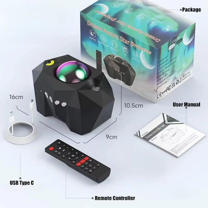 NEW Aurora Projectors Galaxy Star Projector Northern Light Starry Sky Moon Lamp for Bedroom Decor Bluetooth Music Nightlights