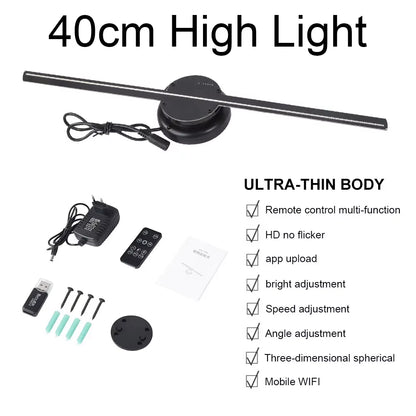 40CM 3D Holographic Projector Fan 224 LED Lamp Beads Advertising Machine Logo Display WIFI Hologram Imaging Player Light