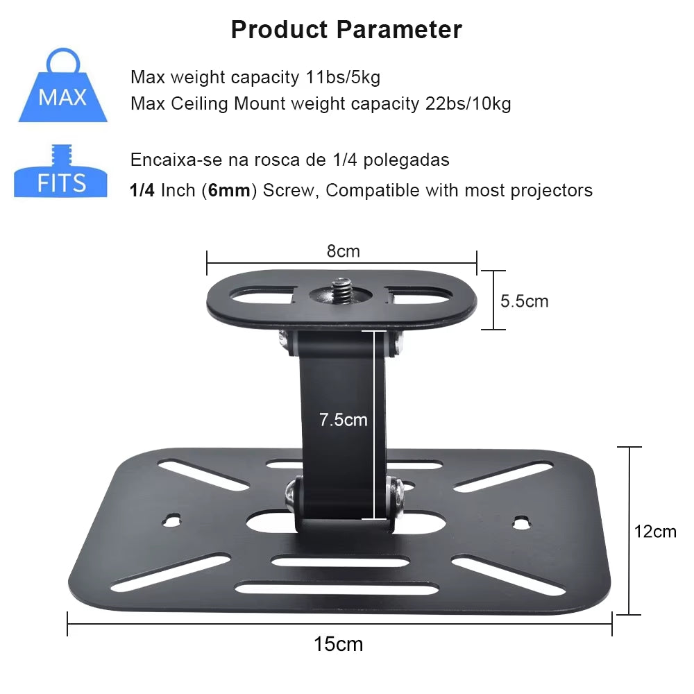 Desktop Projector Holder Stand Table Mobile Projector Mount Removable Adjustable Universal Projectors Bracket Holder Studio Home