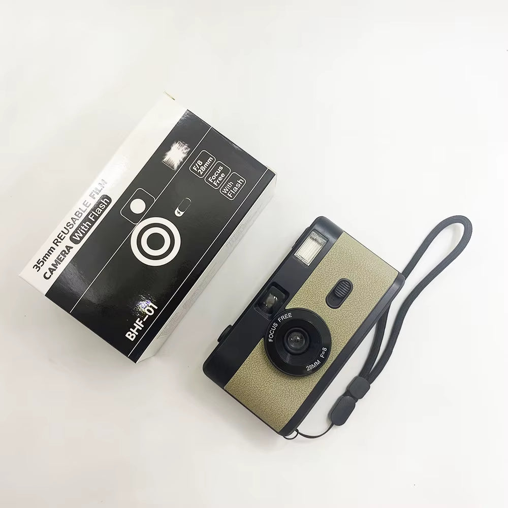 Reusable Film Camera 35Mm Vintage Non-Disposable Camera with Flash Retro Children Gift Camera