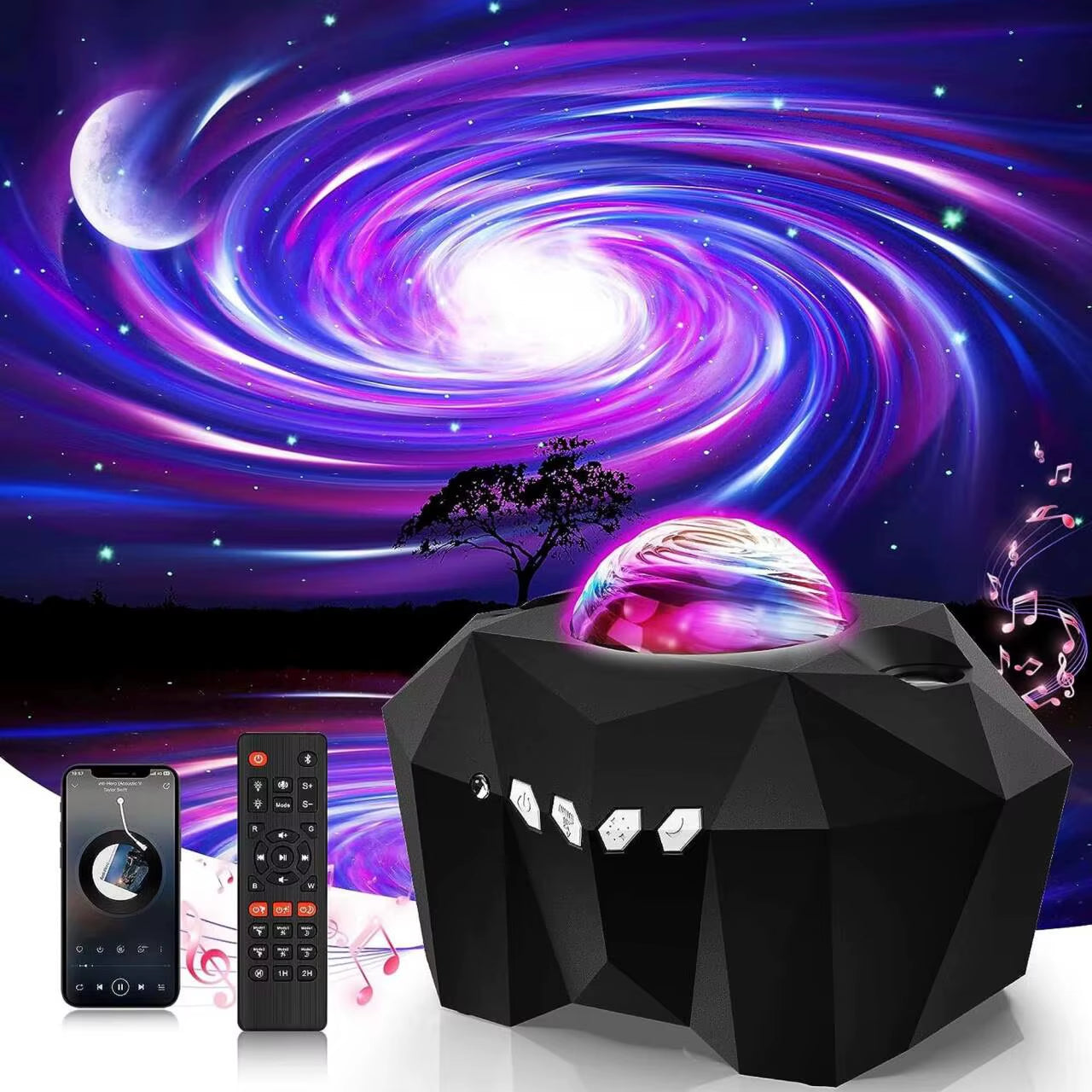 NEW Aurora Projectors Galaxy Star Projector Northern Light Starry Sky Moon Lamp for Bedroom Decor Bluetooth Music Nightlights