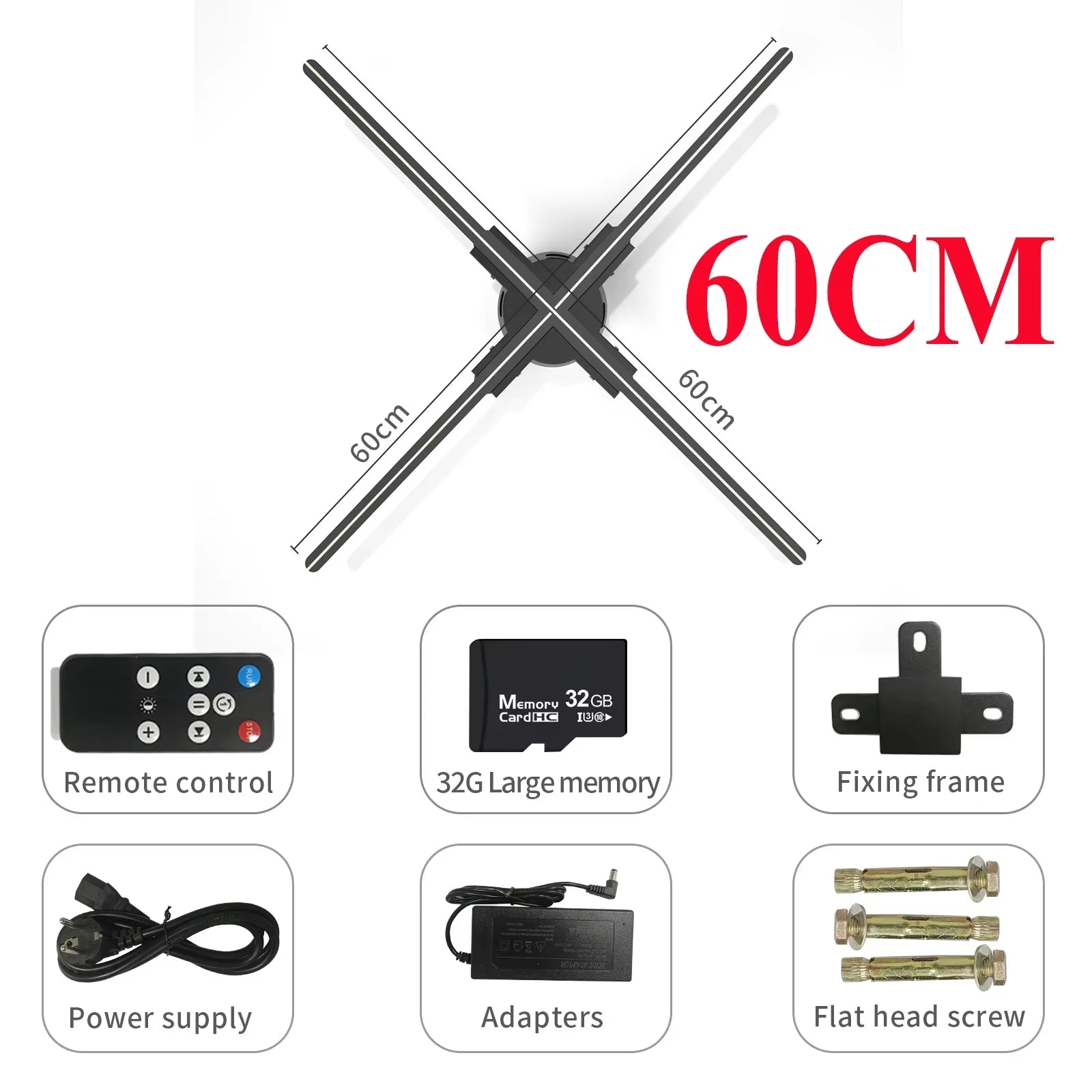 42-100CM 3D Fan Hologram Projector Wifi Display Advertising Logo Light Led Sign Holographic Lamp Three-Dimensional Projectors