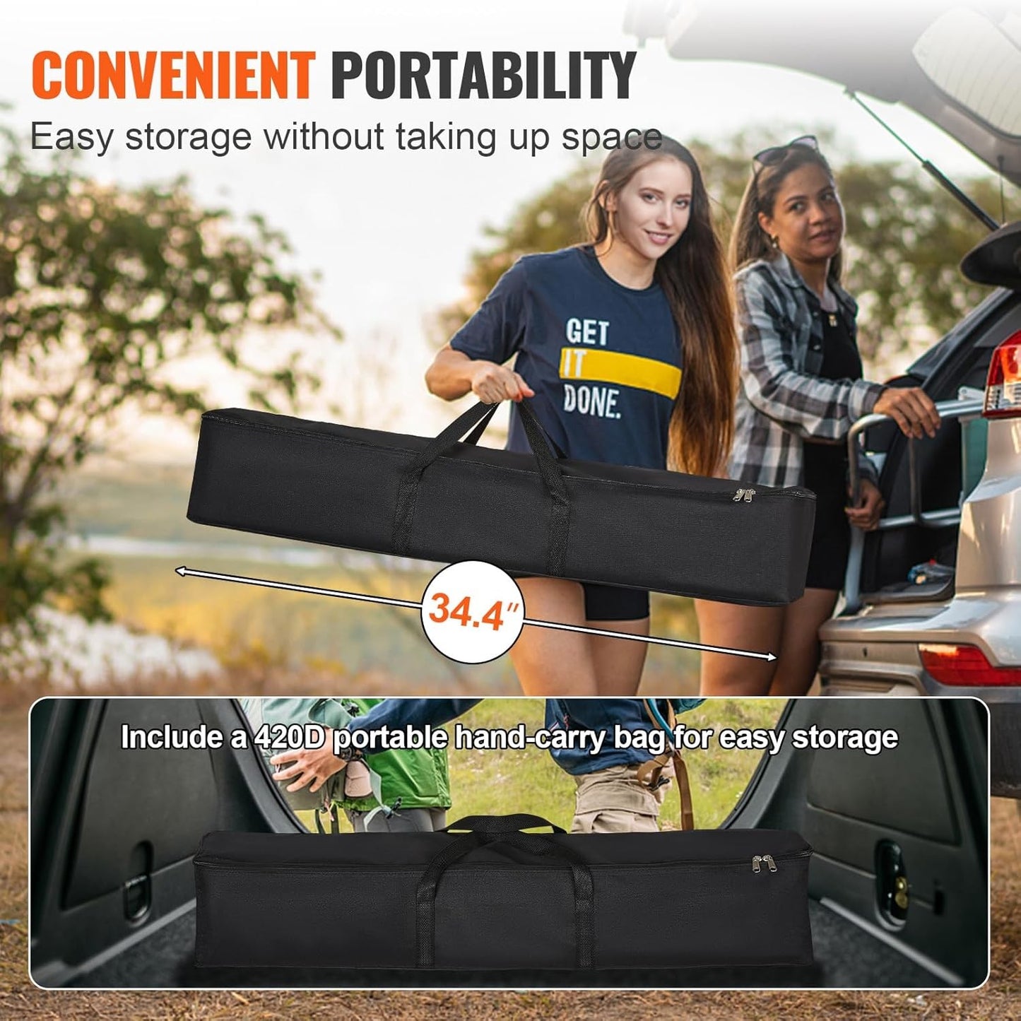 Projector Screen with Stand, 120 Inch 16:9 4K 1080 HD Outdoor Movie Screen With