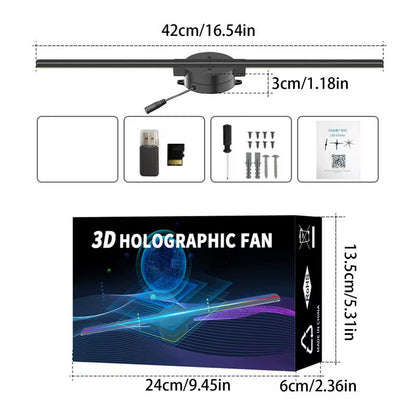 Christmas Holographic Projector Kit Holographic Projector LED Fan Projector Holographic Fan Projector 3D Hologram Holographic