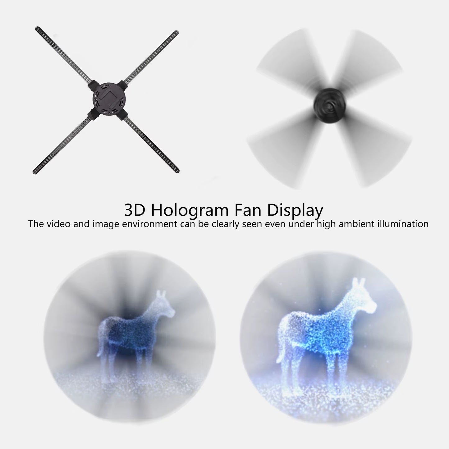 3D Hologram Fan Display 1024X768P Wifi APP Control Holographic Advertising Machine for Win Exhibition Fan Holographic Projector