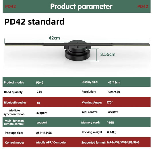 42-100CM 3D Fan Hologram Projector Wifi Display Advertising Logo Light Led Sign Holographic Lamp Three-Dimensional Projectors