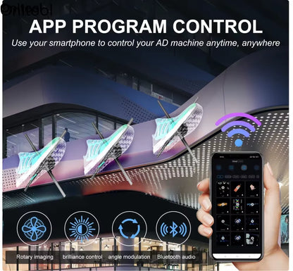 42-100CM 3D Fan Hologram Projector Wifi Display Advertising Logo Light Led Sign Holographic Lamp Three-Dimensional Projectors