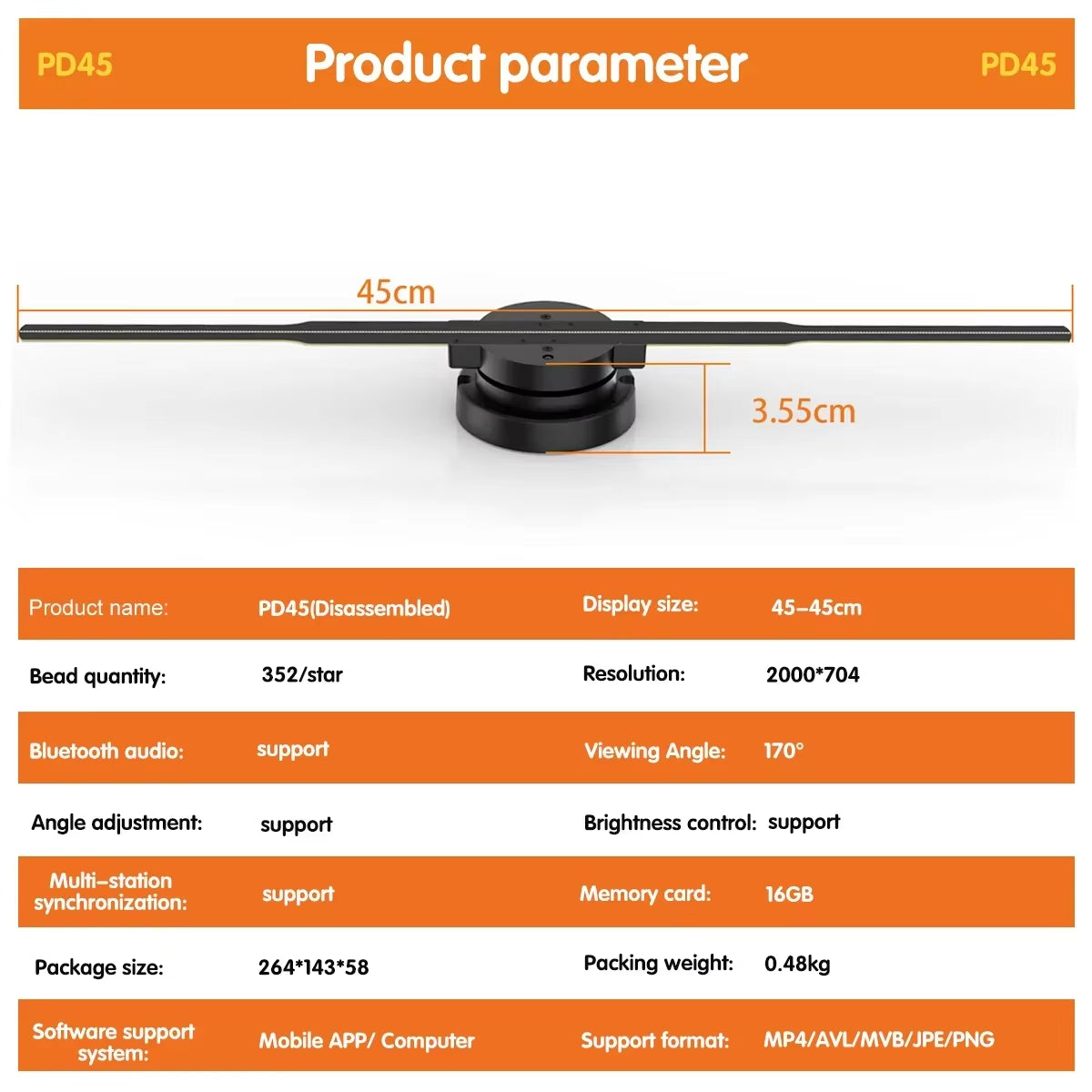 42-100CM 3D Fan Hologram Projector Wifi Display Advertising Logo Light Led Sign Holographic Lamp Three-Dimensional Projectors