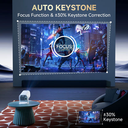 Android 14 P30PRO Supports 720P Screen Mirroring Smart Projector 4K Wifi6 Smart Home Theater Outdoor Portable Projector