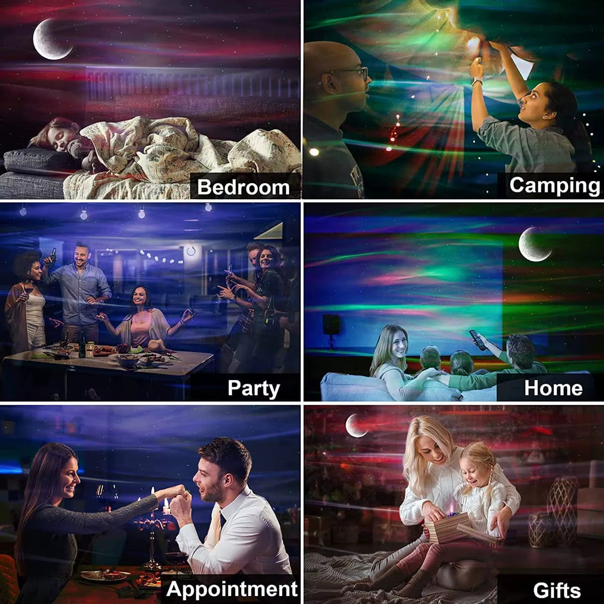NEW Aurora Projectors Galaxy Star Projector Northern Light Starry Sky Moon Lamp for Bedroom Decor Bluetooth Music Nightlights