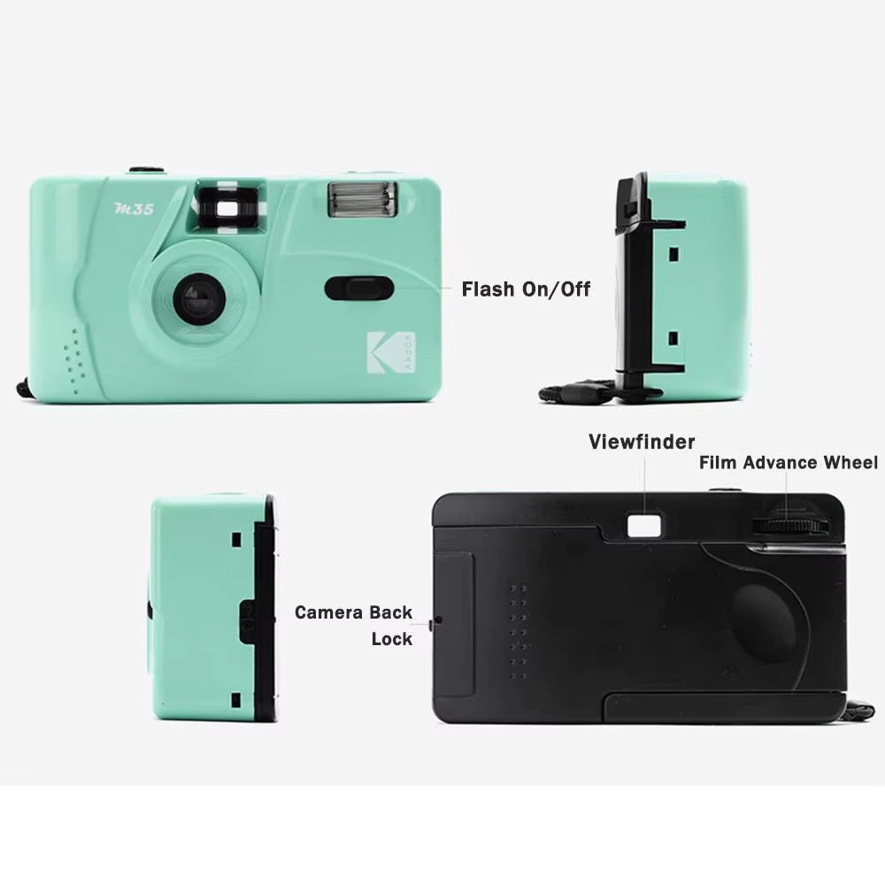 Original  Film 35Mm Camera with Flash Wind and Rewind Non-Disposable Retro Roll Cameras M35 M38 Manual Reusable Mini Gift